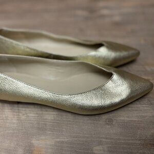 Marc Fisher Leather Analia Gold Pointed Flats Size 6